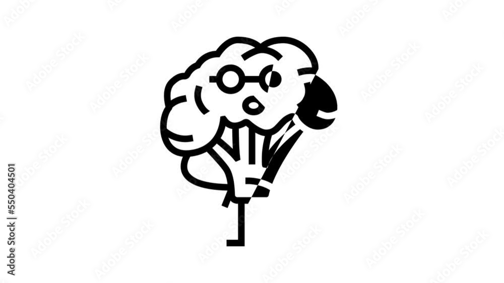broccoli character line icon animation broccoli character line icon animation