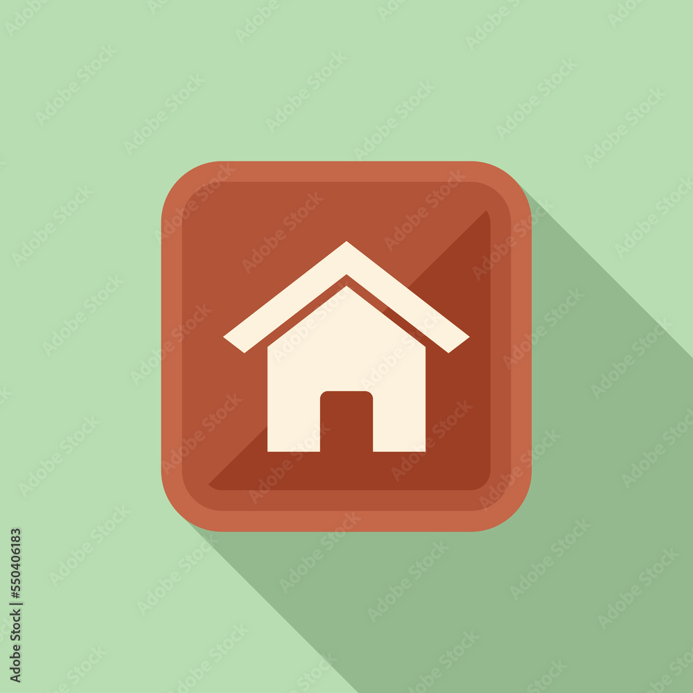 House button icon flat vector. Computer interface. Smile system House button icon flat vector. Computer interface. Smile system
