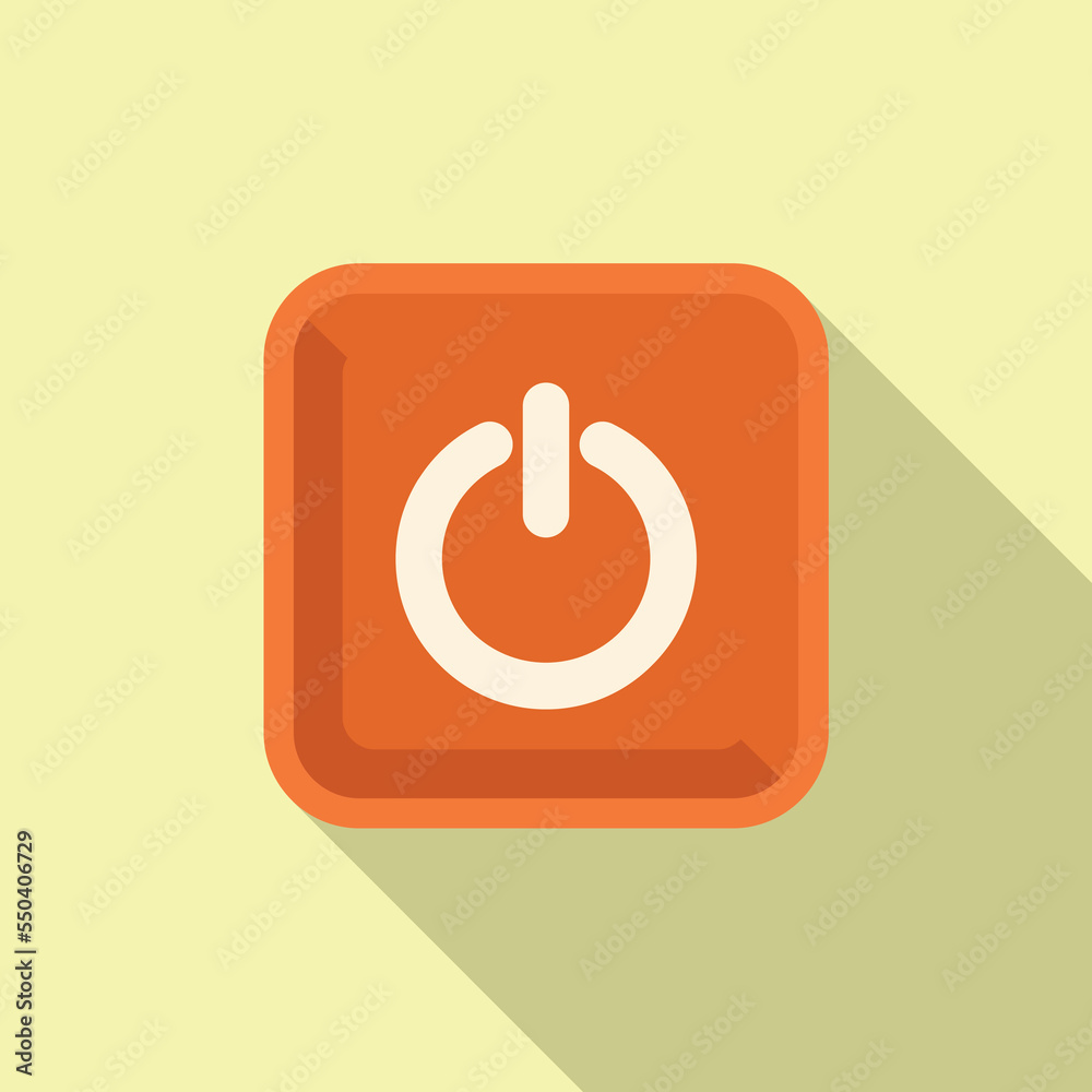 Turn off button icon flat vector. Window computer. Sticker dialog Turn off button icon flat vector. Window computer. Sticker dialog