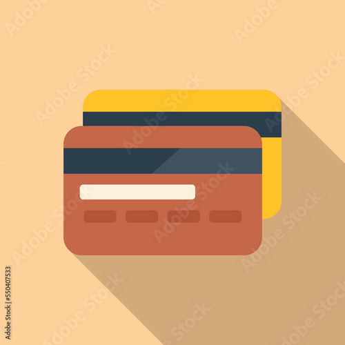 Credit card icon flat vector. Interface ui. Game system