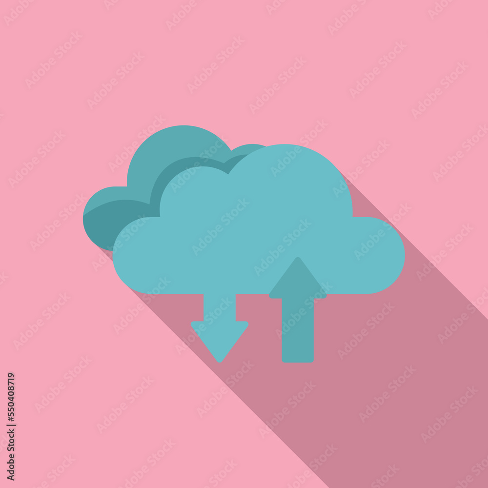 Data cloud icon flat vector. Web button. Internet interface Data cloud icon flat vector. Web button. Internet interface