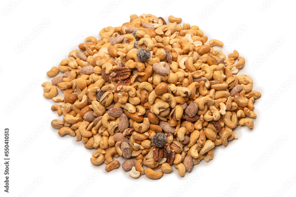 A group of almonds, pistachios, walnuts, macadamia, cashews. A group of almonds, pistachios, walnuts, macadamia, cashews.