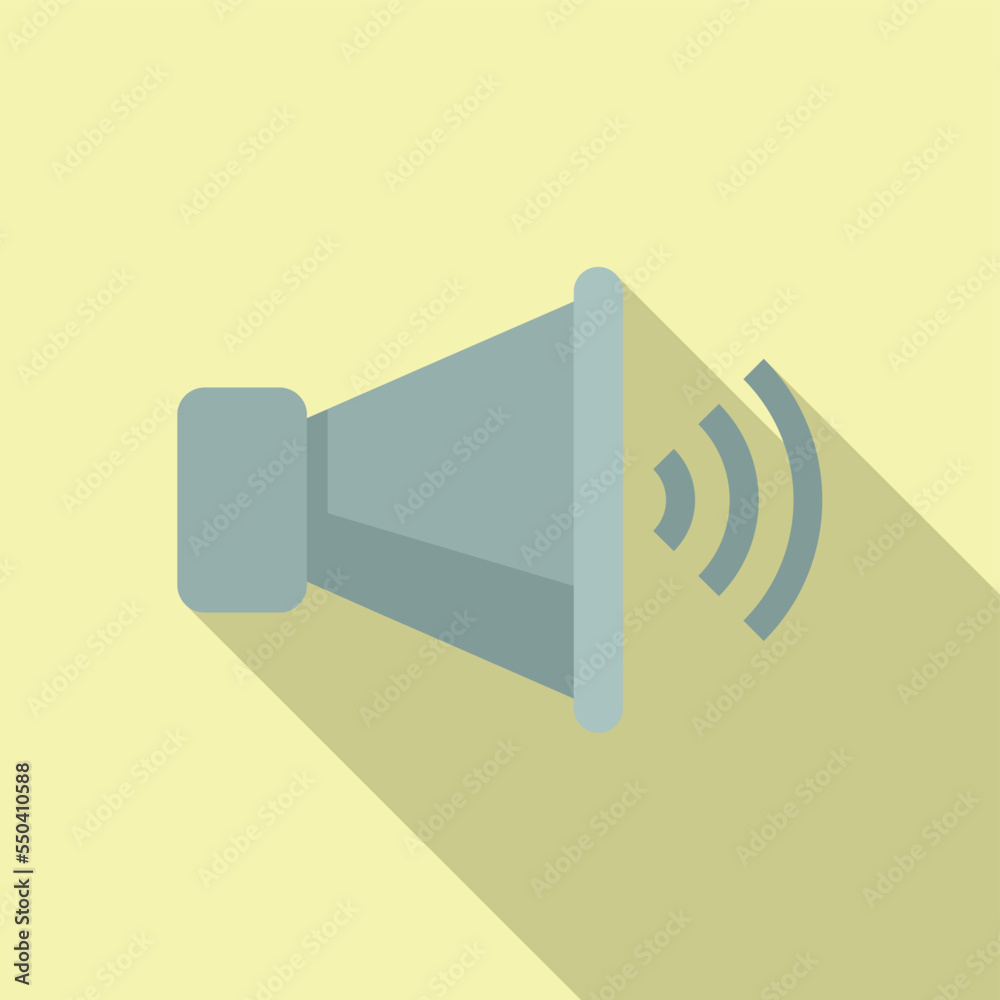 Loud speaker icon flat vector. Button interface. Pin play Loud speaker icon flat vector. Button interface. Pin play