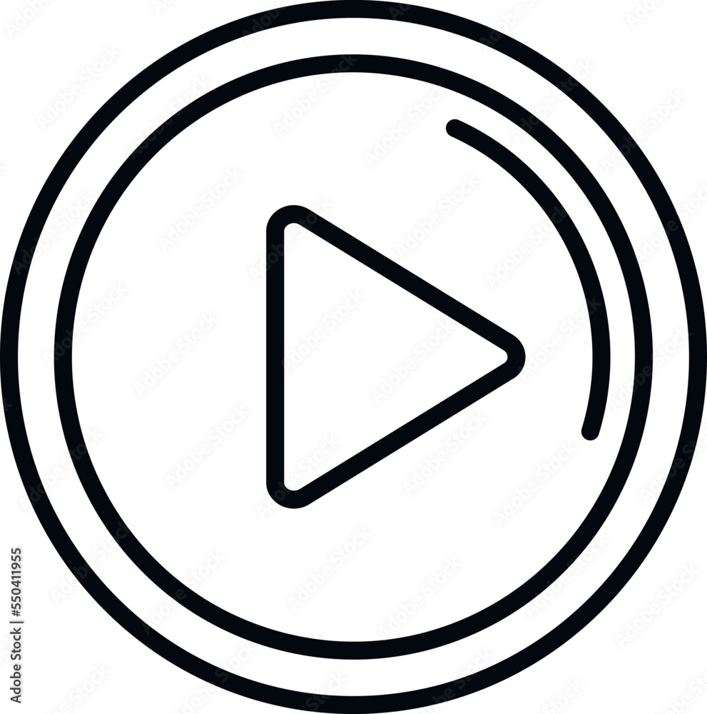 Play button icon outline vector. Web interface. Business design Play button icon outline vector. Web interface. Business design