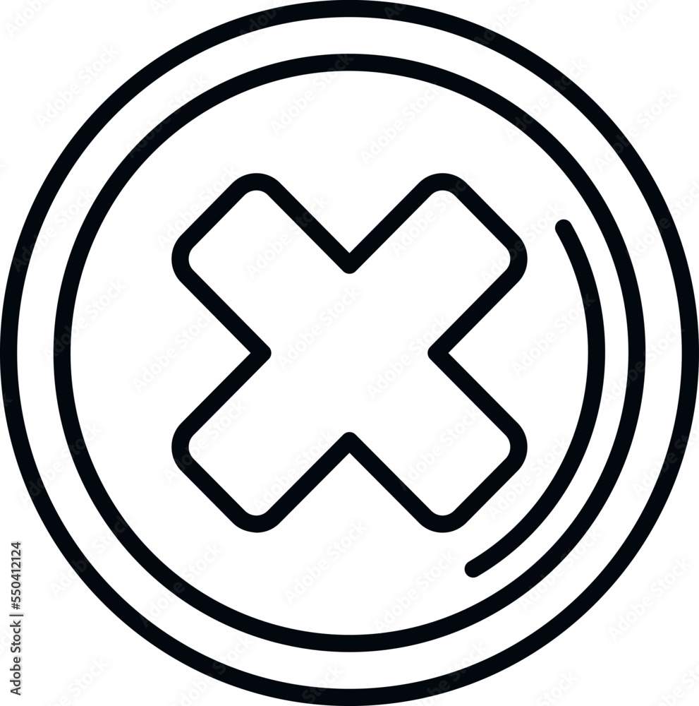Fototapeta premium Rejected circle icon outline vector. Button interface. Email contact