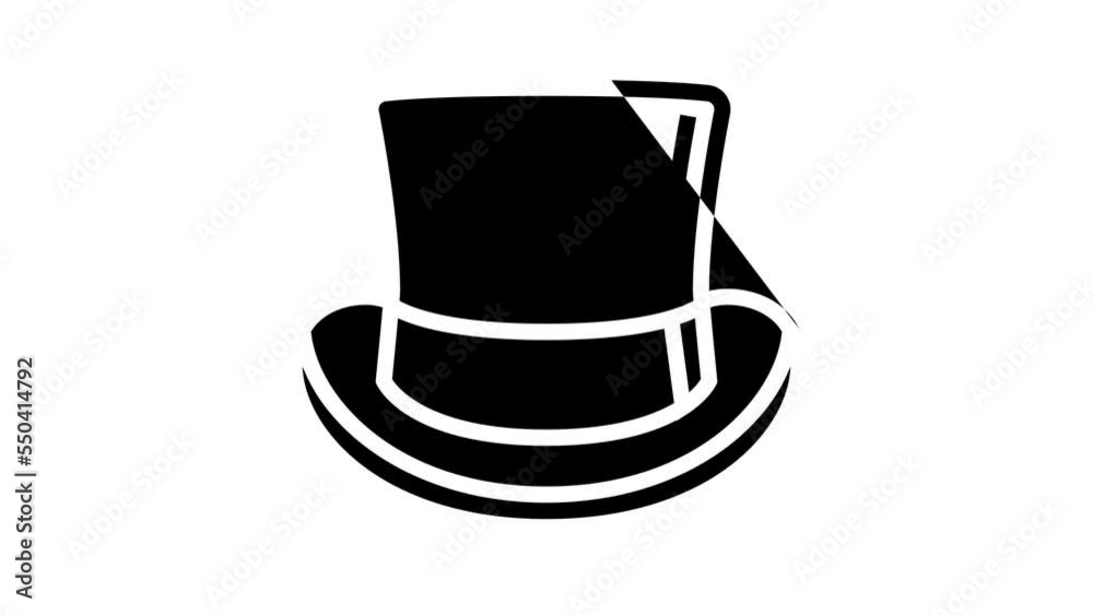 top hat cap line icon animation top hat cap line icon animation