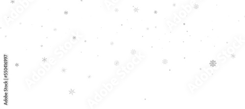 With Realistic Snowflakes Overlay On Light Silver Backdrop. Xmas Holidays