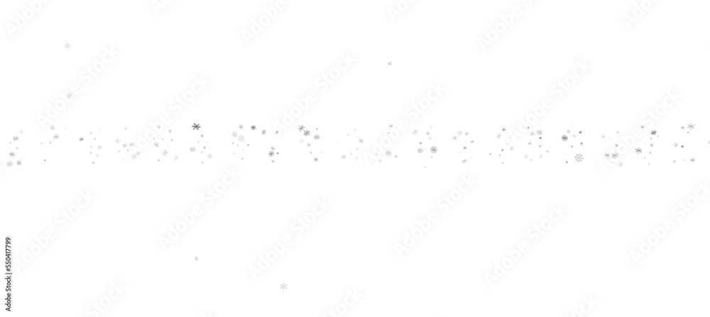With Realistic Snowflakes Overlay On Light Silver Backdrop. Xmas Holidays With Realistic Snowflakes Overlay On Light Silver Backdrop. Xmas Holidays