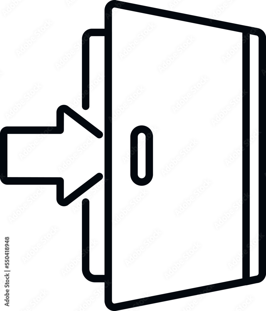 Open door icon outline vector. Computer interface. User internet Open door icon outline vector. Computer interface. User internet
