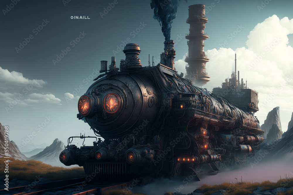 Obraz premium steam train in the mountains