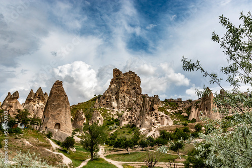 Cave houses in Goreme, Nevsehir, Capadoccia, Anatolia, Turkey, Middle East 