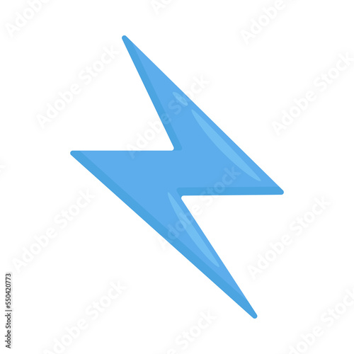 Blue Lightning Sign Emoji Icon Illustration. Energy Vector Symbol Emoticon Design Clip Art Sign Comic Style.