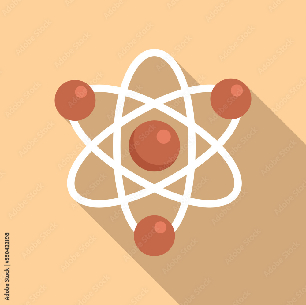 Atom icon flat vector. Medical lab. Medicine experiment