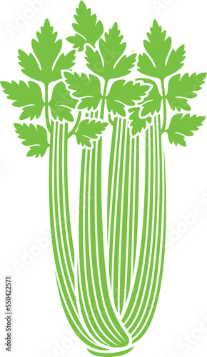 Celery logo. Isolated celery on white background