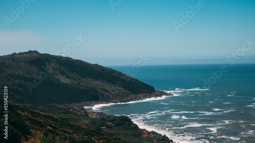 Aerial view of Sao Martinho Beach, Portugal photo