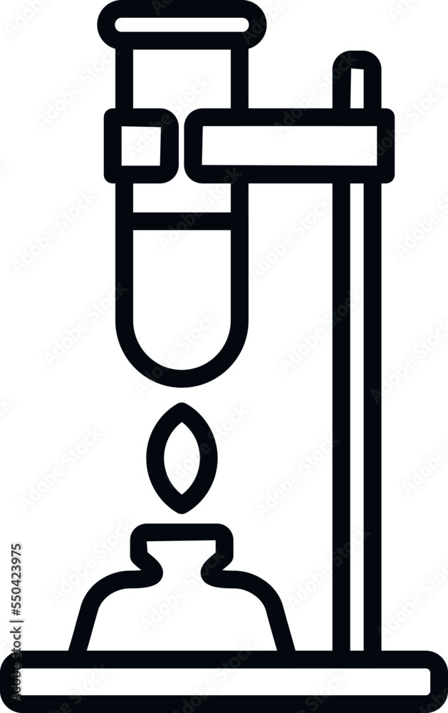 Burning test tube icon outline vector. Lab research. Science doctor Burning test tube icon outline vector. Lab research. Science doctor