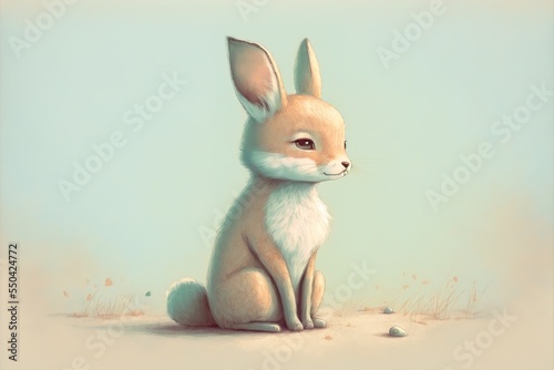Cute Rabbit Bunny Illustration created with AI