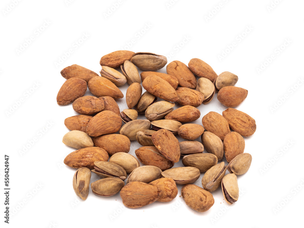 mix nuts on white background mix nuts on white background