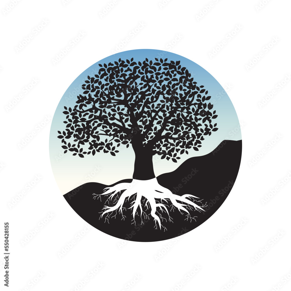 beautiful oak tree, logo