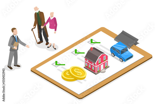 фотографія 3D Isometric Flat  Conceptual Illustration of Inheritance Tax Advisor