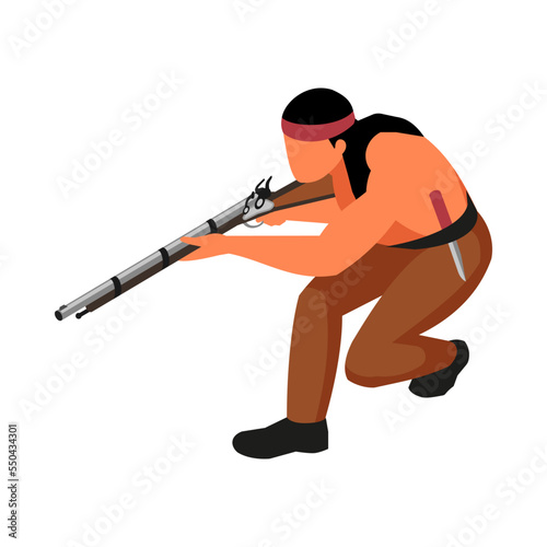 Indian With Gun Composition