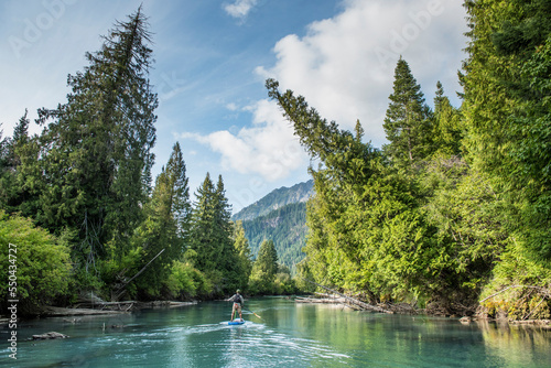 Tom Koski paddling on the White River, Washington. photo