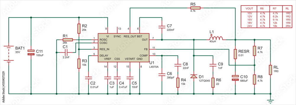 Schematic diagram of electronic device. Vector drawing electrical ...