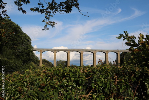View to navigable Pontcysyllte Aqueduct, Wales United Kingdom