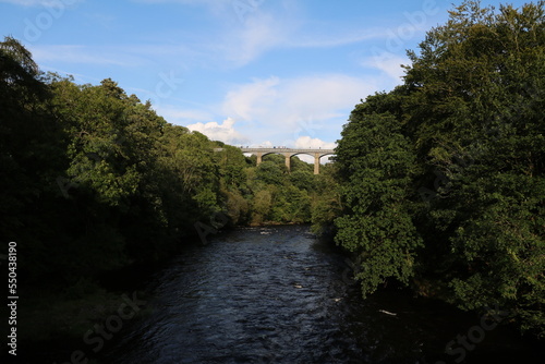 River Dee and navigable Pontcysyllte Aqueduct  Wales United Kingdom