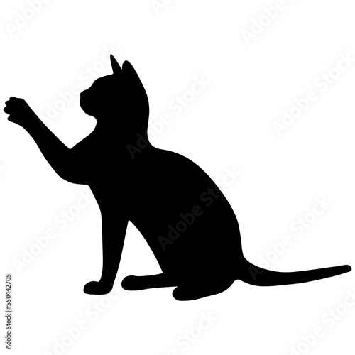 black cat silhouette on a white background © sa6kaa