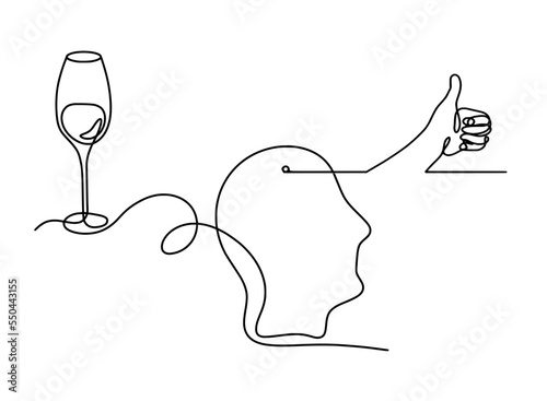 Drawing line wine with hand on the white background. Vector