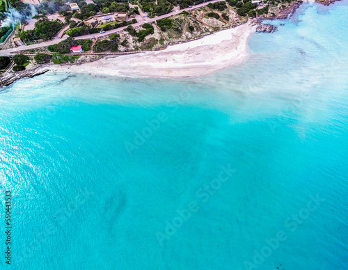Aerial view of the turquoise water in La Pelosa beach © Gabriele Maltinti