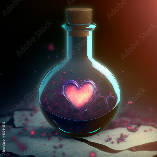 Image of a potion in the style of fantasy. High quality illustration