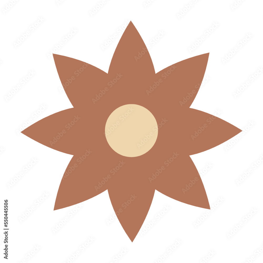 Flower in retro groovy style on a white background. Vector illustration Flower in retro groovy style on a white background. Vector illustration