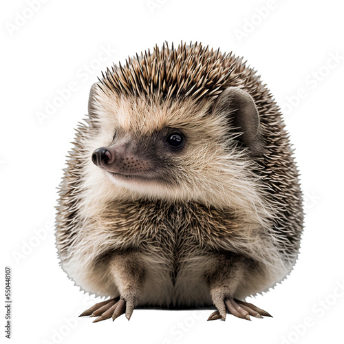 Fotografia Wild hedgehog isolated on transparent background closeup photo