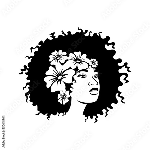 Beautiful african woman and beauty logo