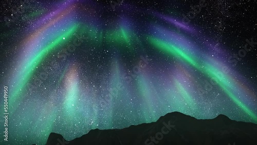 colorful aurora borealis (northern lights) behind mountains, 2022 
Beautiful shot of aurora borealis northern lights, 2022, Milky Way Galaxy
