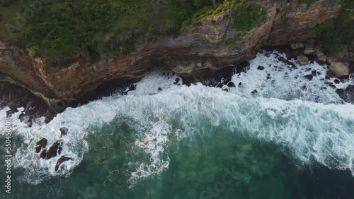 Aerial Footage of Puncak Segoro Beach in Indonesia photo