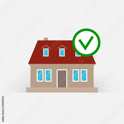 Private house and green checkmark