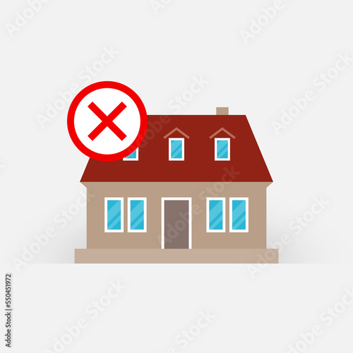 Private house and red cross mark