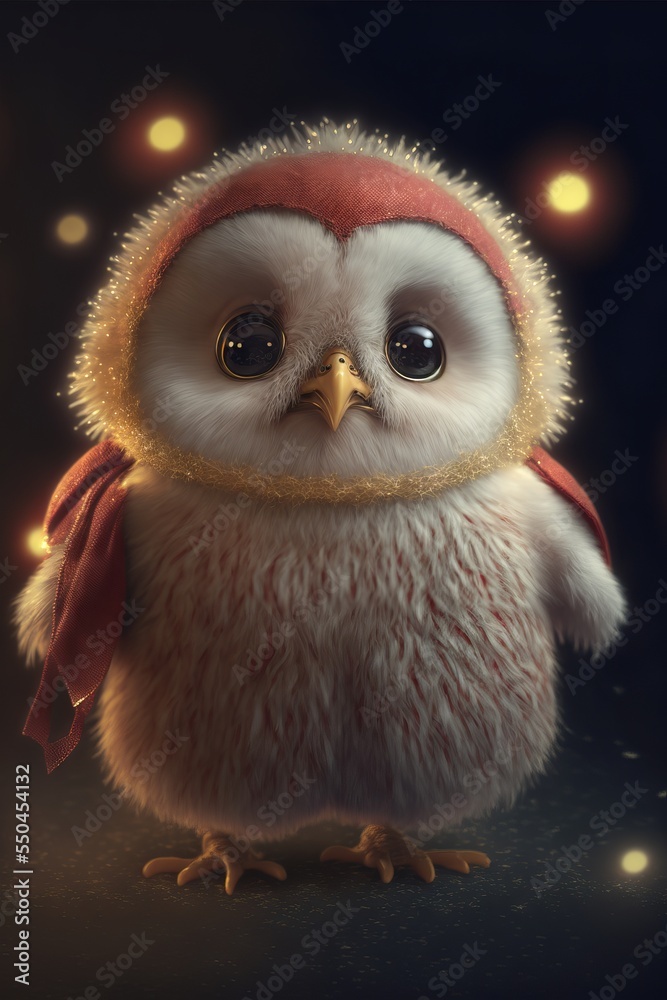 Chirstmas Tiny cute and adorable white owl #4