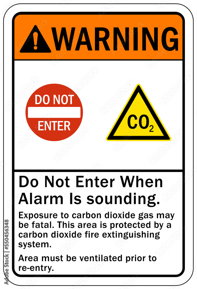 warning sign do not enter when alarm is sounding