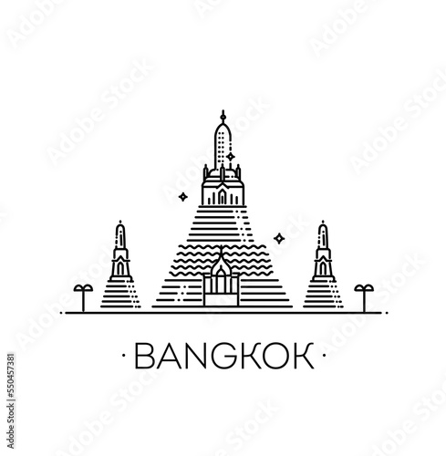Thailand and Wat Arun landmark in Bangkok