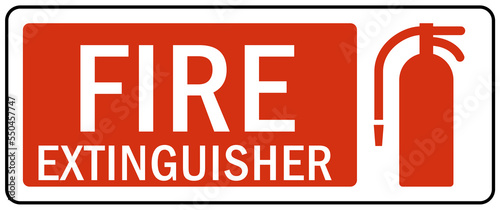 Fire extinguisher sign and labels