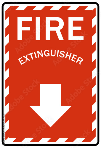 Fire extinguisher sign and labels