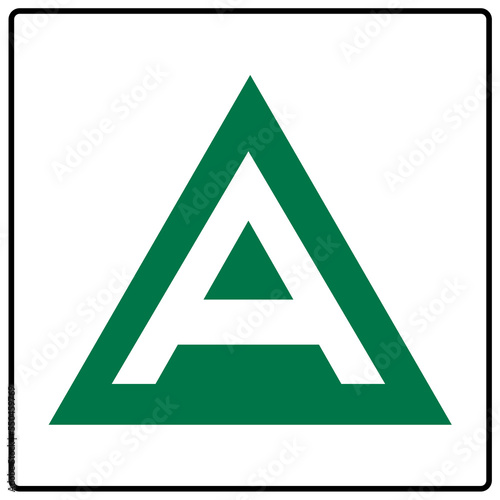 Fire classification sign and label class A fire general wood paper trash letter symbol