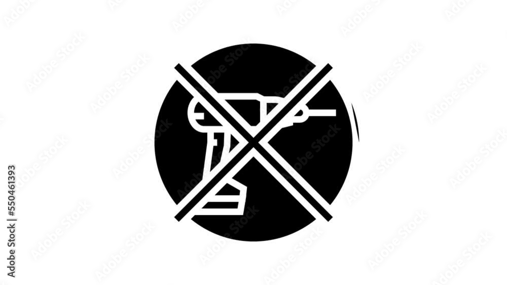 do not drill assembly furniture line icon animation