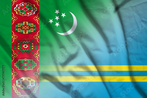 Turkmenistan and Aruba national flag transborder relations ABW TKM