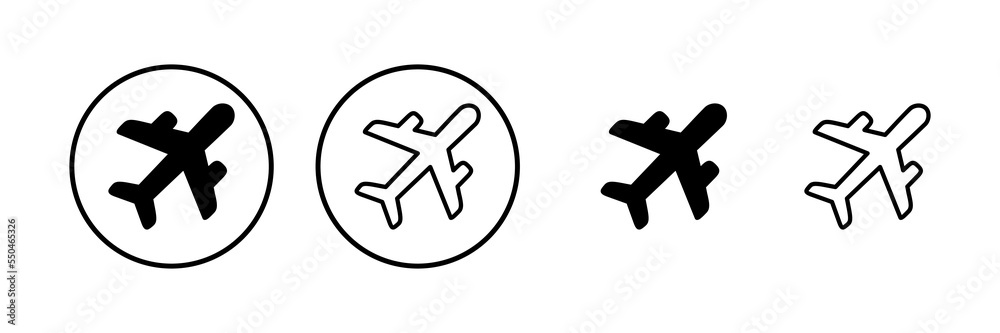 Plane icon vector illustration. Airplane sign and symbol. Flight transport symbol. Travel sign. aeroplane Plane icon vector illustration. Airplane sign and symbol. Flight transport symbol. Travel sign. aeroplane