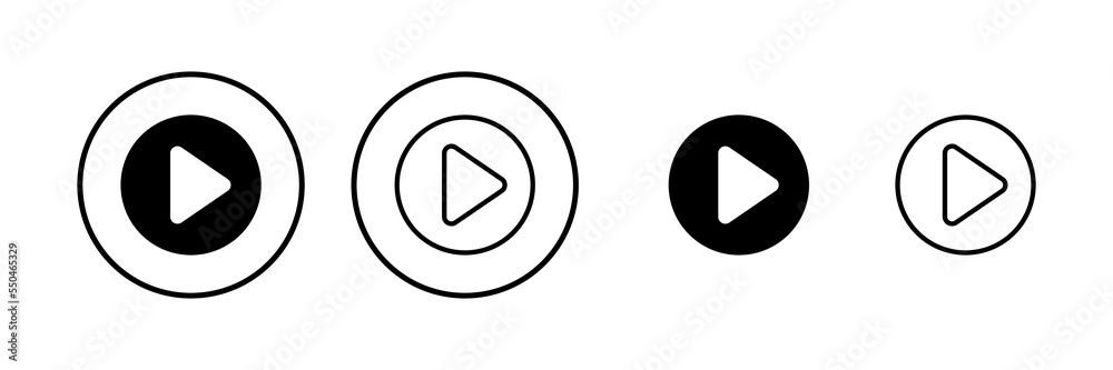 Play Icon vector illustration. Play button sign and symbol Play Icon vector illustration. Play button sign and symbol